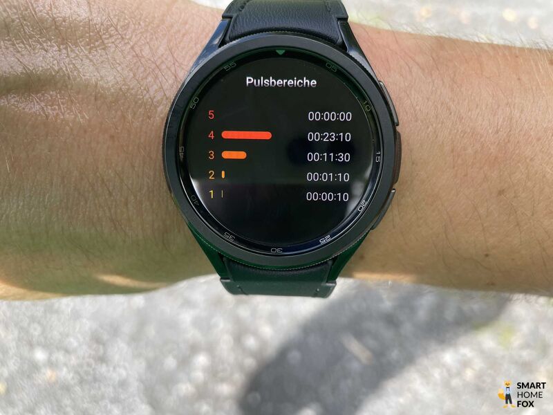 Пульсовые зоны на часах Galaxy Watch 6 Classic.